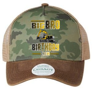 Big Bro Brother Birthday Crew Party Excavator Legacy Tie Dye Trucker Hat