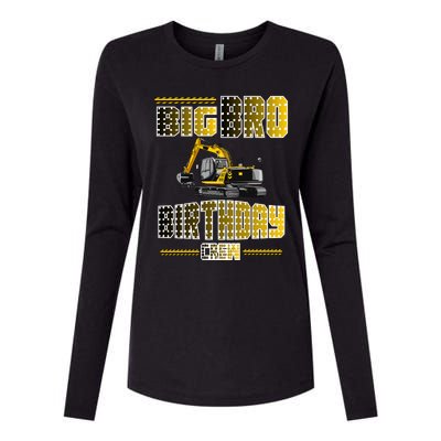 Big Bro Brother Birthday Crew Party Excavator Womens Cotton Relaxed Long Sleeve T-Shirt