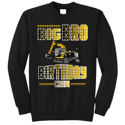 Big Bro Brother Birthday Crew Party Excavator Sweatshirt