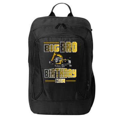 Big Bro Brother Birthday Crew Party Excavator City Backpack