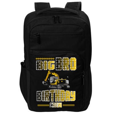 Big Bro Brother Birthday Crew Party Excavator Impact Tech Backpack