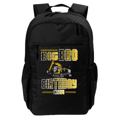 Big Bro Brother Birthday Crew Party Excavator Daily Commute Backpack