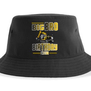 Big Bro Brother Birthday Crew Party Excavator Sustainable Bucket Hat