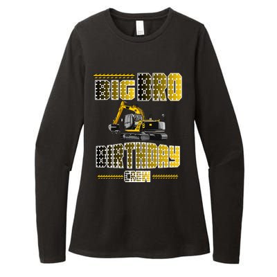 Big Bro Brother Birthday Crew Party Excavator Womens CVC Long Sleeve Shirt