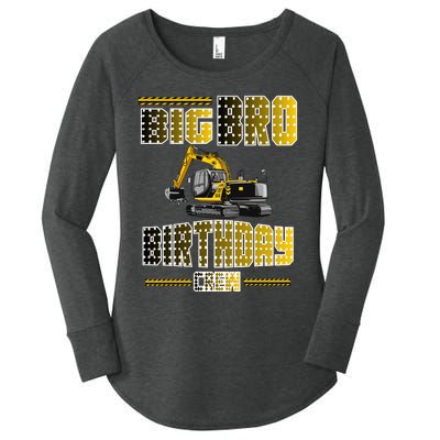 Big Bro Brother Birthday Crew Party Excavator Women's Perfect Tri Tunic Long Sleeve Shirt