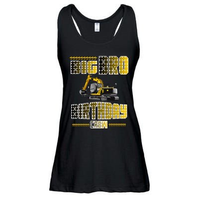 Big Bro Brother Birthday Crew Party Excavator Ladies Essential Flowy Tank