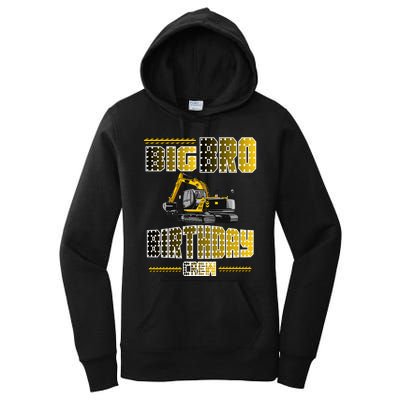 Big Bro Brother Birthday Crew Party Excavator Women's Pullover Hoodie