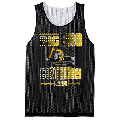 Big Bro Brother Birthday Crew Party Excavator Mesh Reversible Basketball Jersey Tank