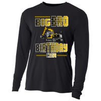 Big Bro Brother Birthday Crew Party Excavator Cooling Performance Long Sleeve Crew