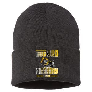 Big Bro Brother Birthday Crew Party Excavator Sustainable Knit Beanie