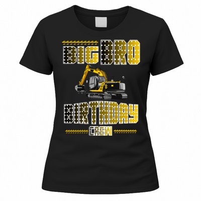 Big Bro Brother Birthday Crew Party Excavator Women's T-Shirt