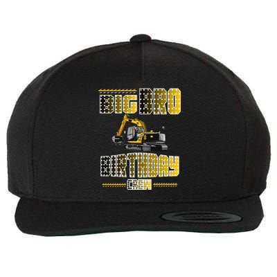 Big Bro Brother Birthday Crew Party Excavator Wool Snapback Cap