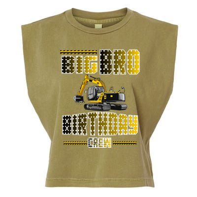 Big Bro Brother Birthday Crew Party Excavator Garment-Dyed Women's Muscle Tee