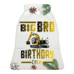 Big Bro Brother Birthday Crew Party Excavator Ceramic Bell Ornament