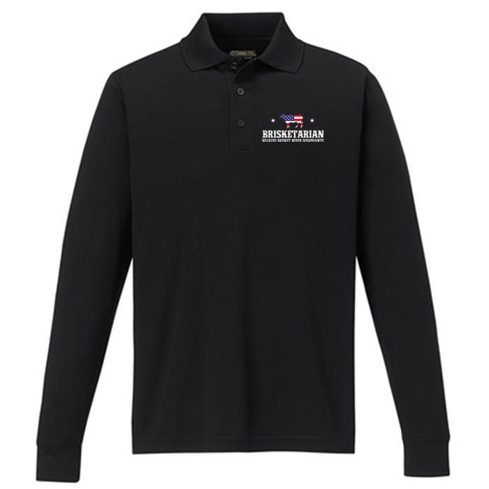 Brisketarian Because Brisket Never Disappoints Bbq Lover Performance Long Sleeve Polo