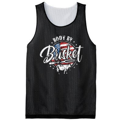 Body By Brisket USA Flag Patriotic Barbeque 4th of July Mesh Reversible Basketball Jersey Tank