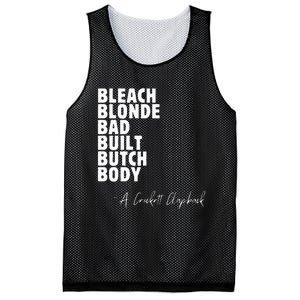 Bleach Blonde Bad Built Butch Body Mesh Reversible Basketball Jersey Tank