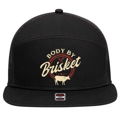 Body By Brisket Pitmaster BBQ Lover Smoker Grilling 7 Panel Mesh Trucker Snapback Hat