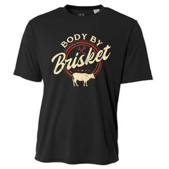 Body By Brisket Pitmaster BBQ Lover Smoker Grilling Cooling Performance Crew T-Shirt