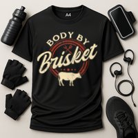 Body By Brisket Pitmaster BBQ Lover Smoker Grilling Cooling Performance Crew T-Shirt