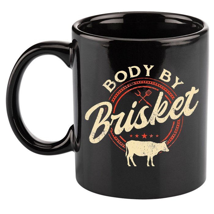 Body By Brisket Pitmaster BBQ Lover Smoker Grilling 11oz C Handle Ceramic Mug