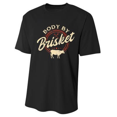 Body By Brisket Pitmaster BBQ Lover Smoker Grilling Performance Sprint T-Shirt