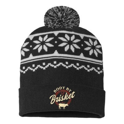 Body By Brisket Pitmaster BBQ Lover Smoker Grilling USA-Made Snowflake Beanie