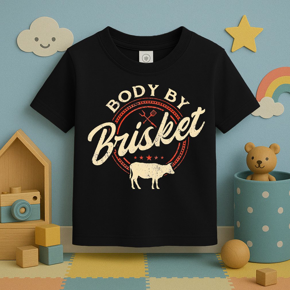 Body By Brisket Pitmaster BBQ Lover Smoker Grilling Toddler T-Shirt