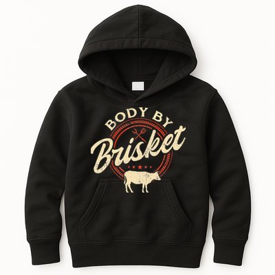 Body By Brisket Pitmaster BBQ Lover Smoker Grilling Kids Hoodie
