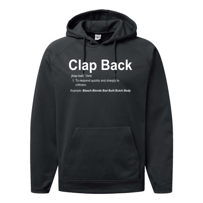 Bleach Blonde Bad Built Butch Body Clap Back Funny Political Performance Fleece Hoodie