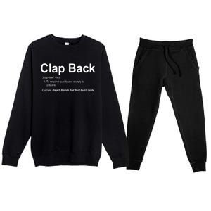 Bleach Blonde Bad Built Butch Body Clap Back Funny Political Premium Crewneck Sweatsuit Set