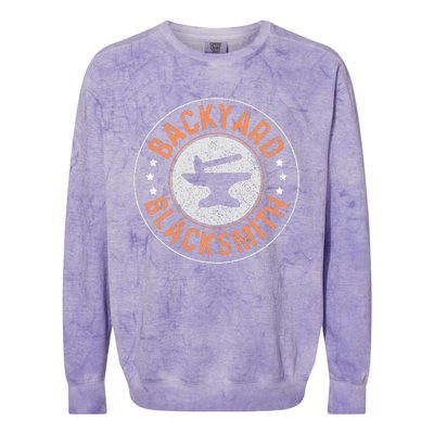 Blacksmith Backyard Blacksmith Forging Gift Colorblast Crewneck Sweatshirt