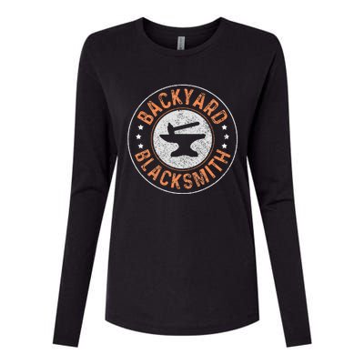 Blacksmith Backyard Blacksmith Forging Gift Womens Cotton Relaxed Long Sleeve T-Shirt