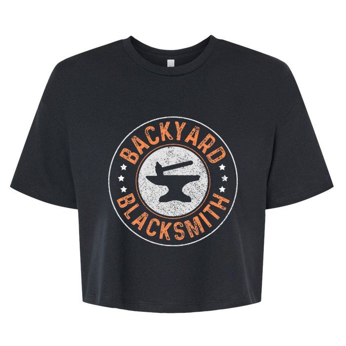 Blacksmith Backyard Blacksmith Forging Gift Bella+Canvas Jersey Crop Tee