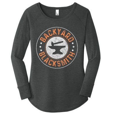 Blacksmith Backyard Blacksmith Forging Gift Women's Perfect Tri Tunic Long Sleeve Shirt