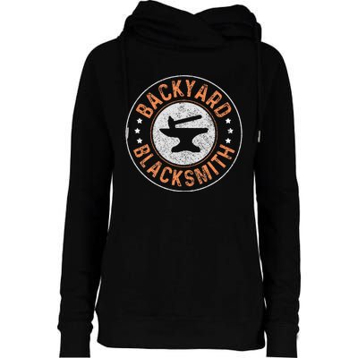 Blacksmith Backyard Blacksmith Forging Gift Womens Funnel Neck Pullover Hood