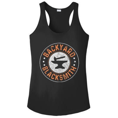 Blacksmith Backyard Blacksmith Forging Gift Ladies PosiCharge Competitor Racerback Tank