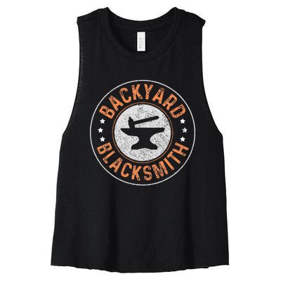 Blacksmith Backyard Blacksmith Forging Gift Women's Racerback Cropped Tank