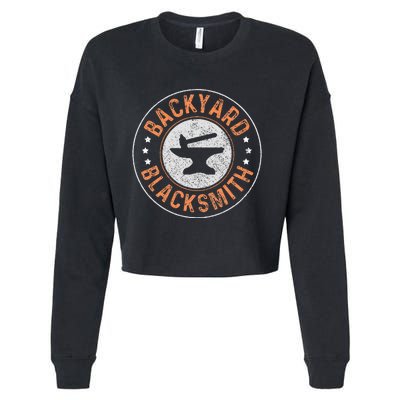 Blacksmith Backyard Blacksmith Forging Gift Cropped Pullover Crew