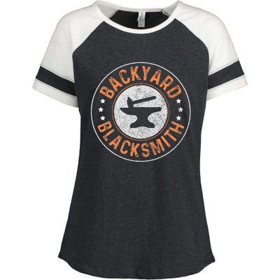 Blacksmith Backyard Blacksmith Forging Gift Enza Ladies Jersey Colorblock Tee