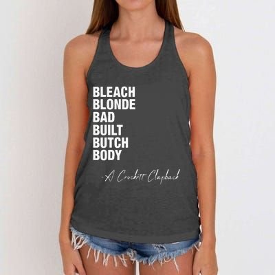 Bleach Blonde Bad Built Butch Body Women's Knotted Racerback Tank