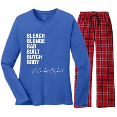 Bleach Blonde Bad Built Butch Body Women's Long Sleeve Flannel Pajama Set 