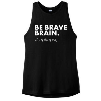 Be Brave Brain Epilepsy Awareness Ladies PosiCharge Tri-Blend Wicking Tank