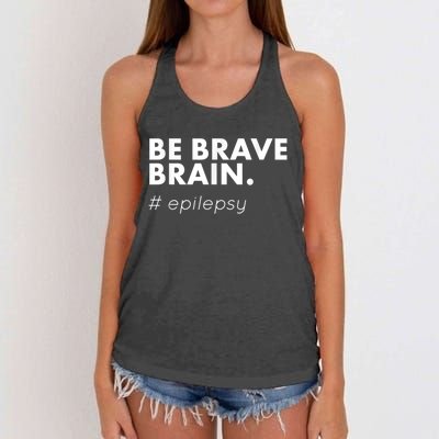 Be Brave Brain Epilepsy Awareness Women's Knotted Racerback Tank