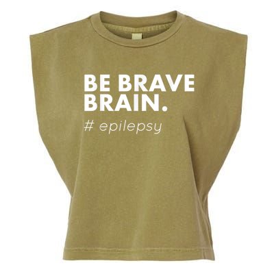 Be Brave Brain Epilepsy Awareness Garment-Dyed Women's Muscle Tee