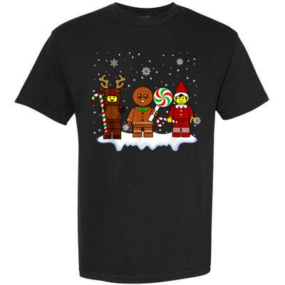 Block Brick Building Figure Christmas Master Builder Garment-Dyed Heavyweight T-Shirt