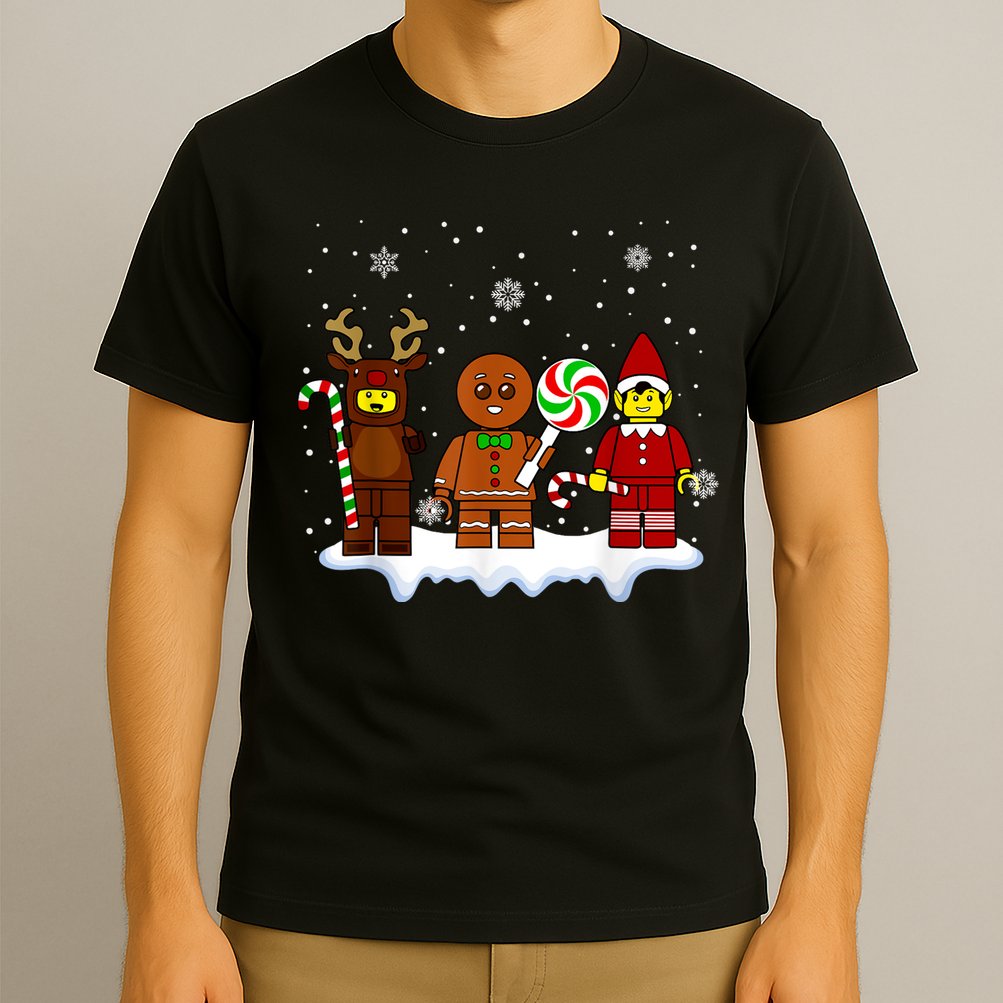 Block Brick Building Figure Christmas Master Builder T-Shirt