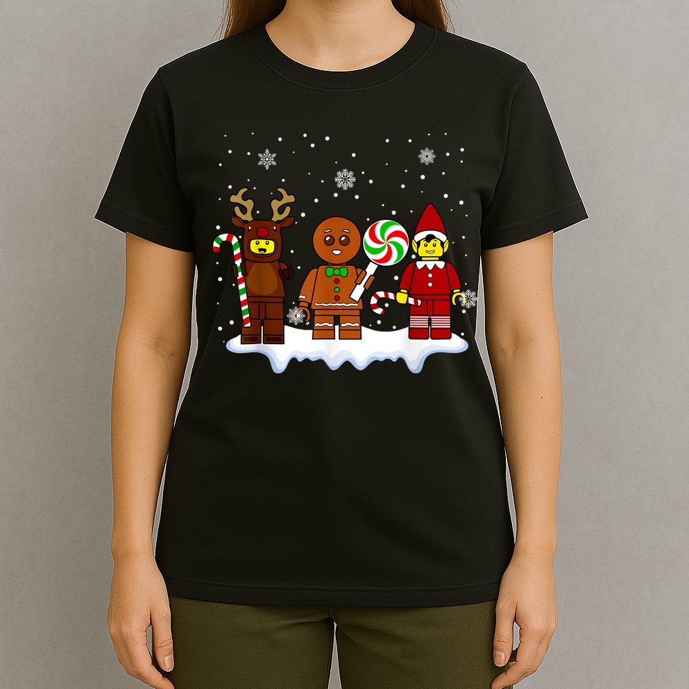 Block Brick Building Figure Christmas Master Builder T-Shirt