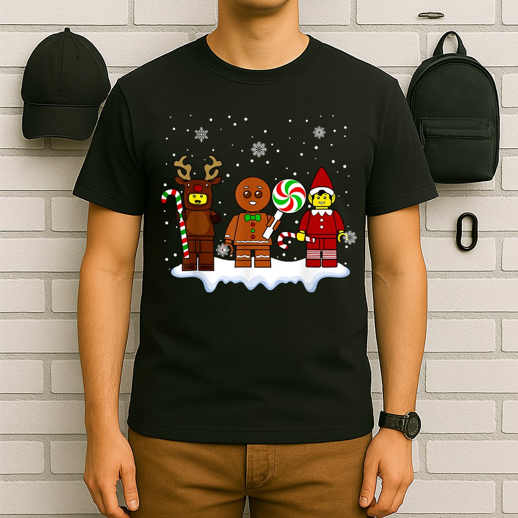 Block Brick Building Figure Christmas Master Builder T-Shirt