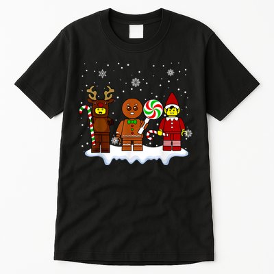 Block Brick Building Figure Christmas Master Builder Tall T-Shirt